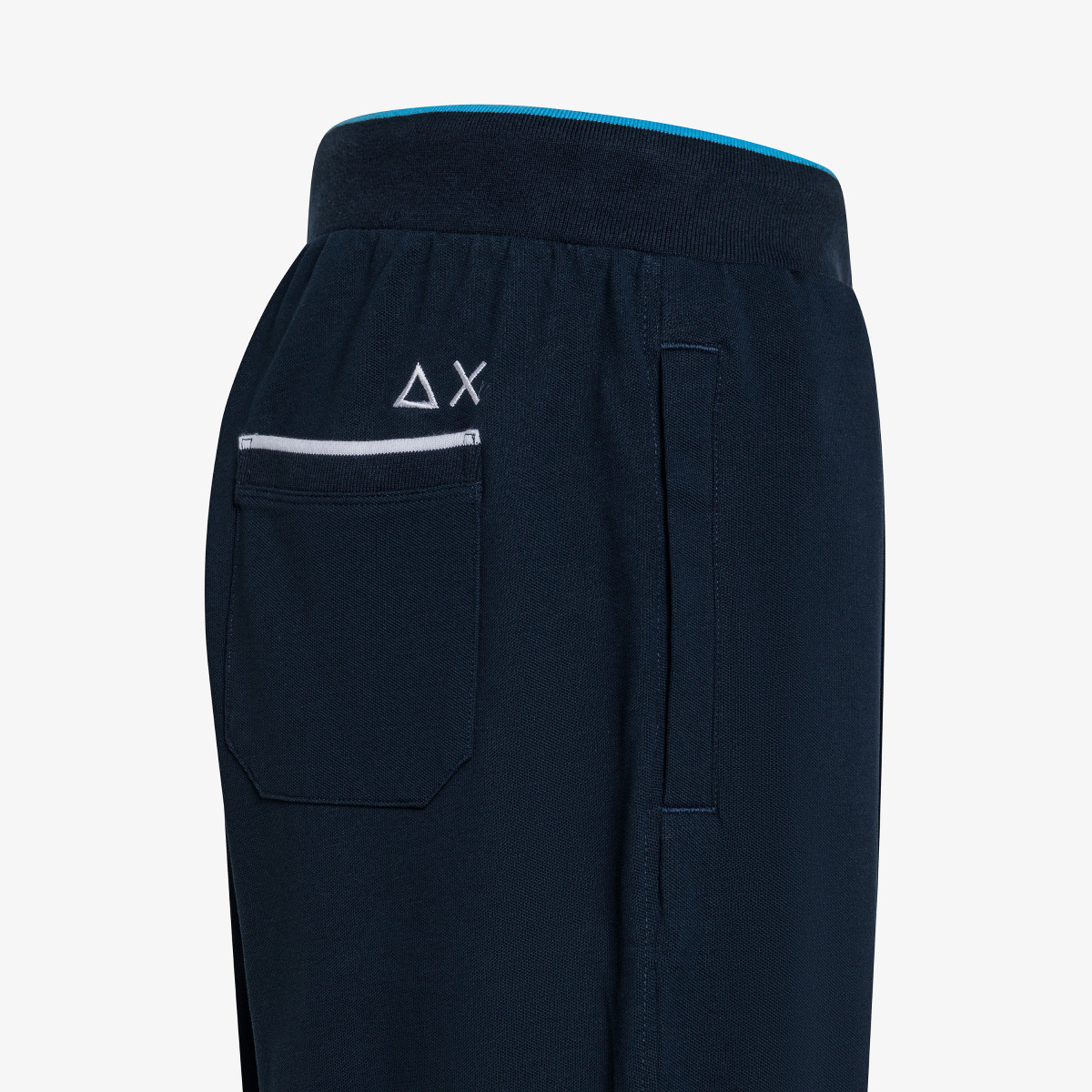 SWEATPANTS PIQUET SMALL STRIPES FLEECE NAVY BLUE