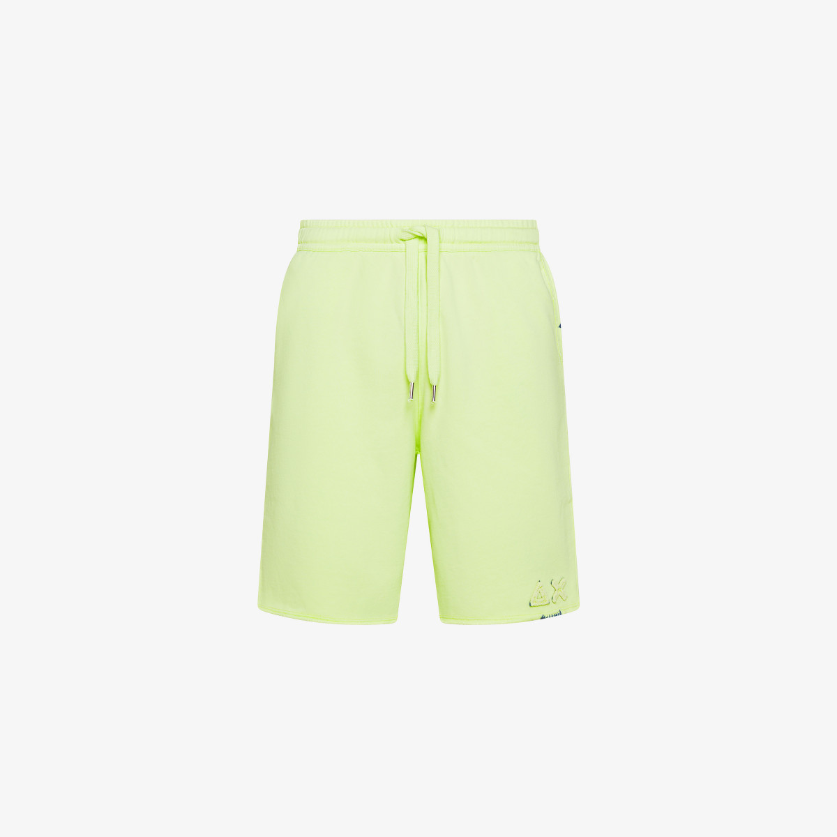 Lemon yellow fleece Bermuda shorts vintage wash