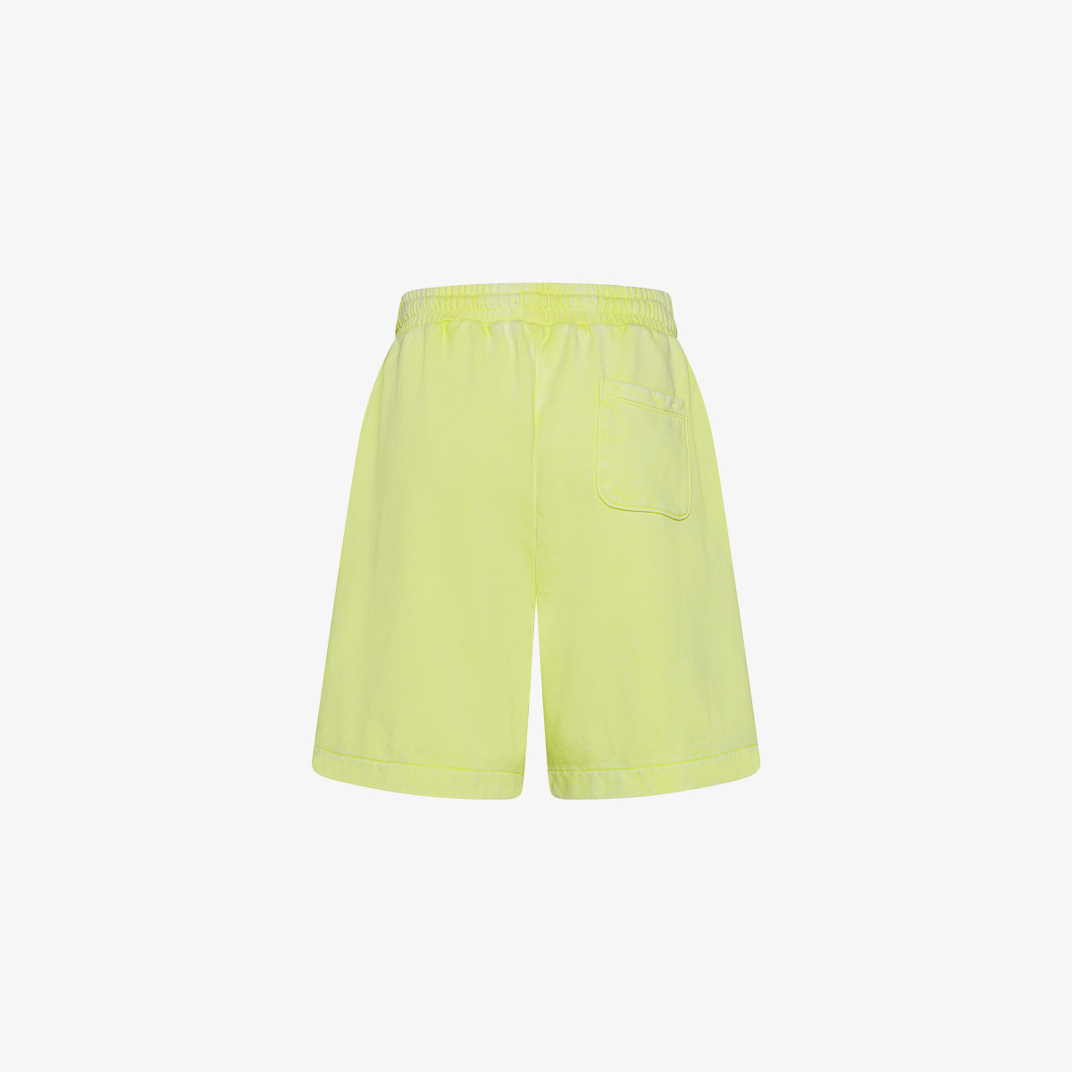 Shorts in felpa giallo limone con trattamento marble