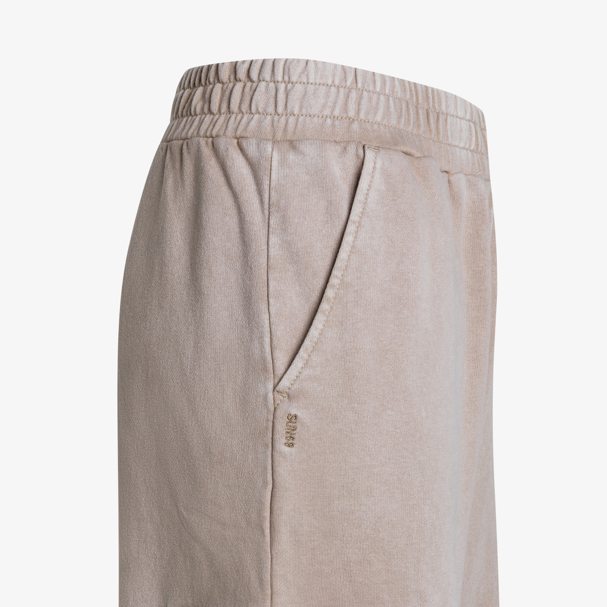 Pantaloni cargo in felpa stone con trattamento marble