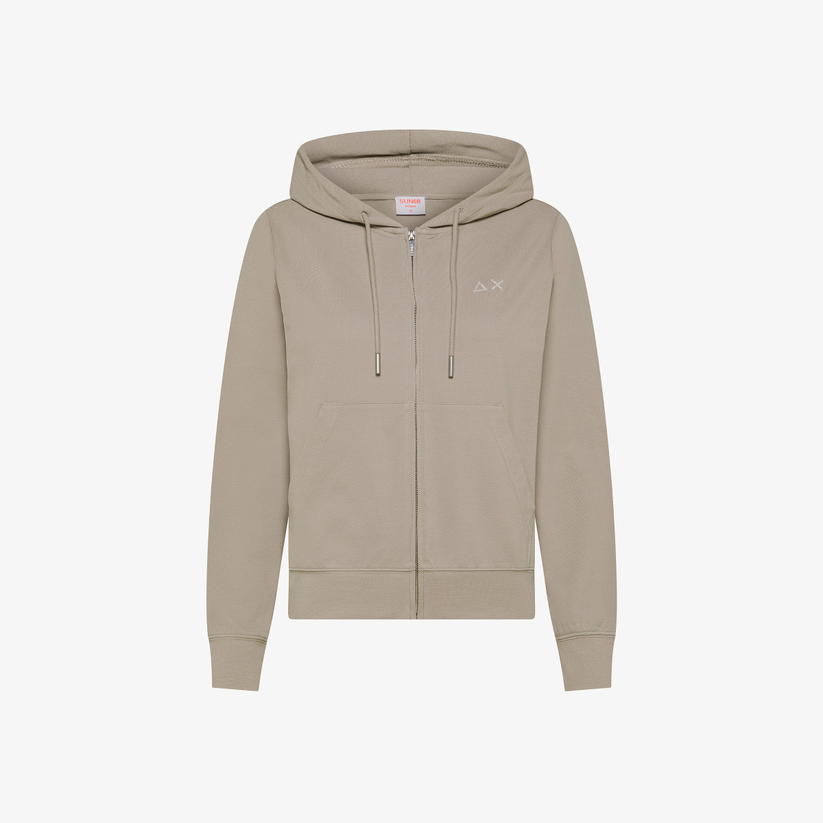 Stone cotton hoodie with rhinestone logo