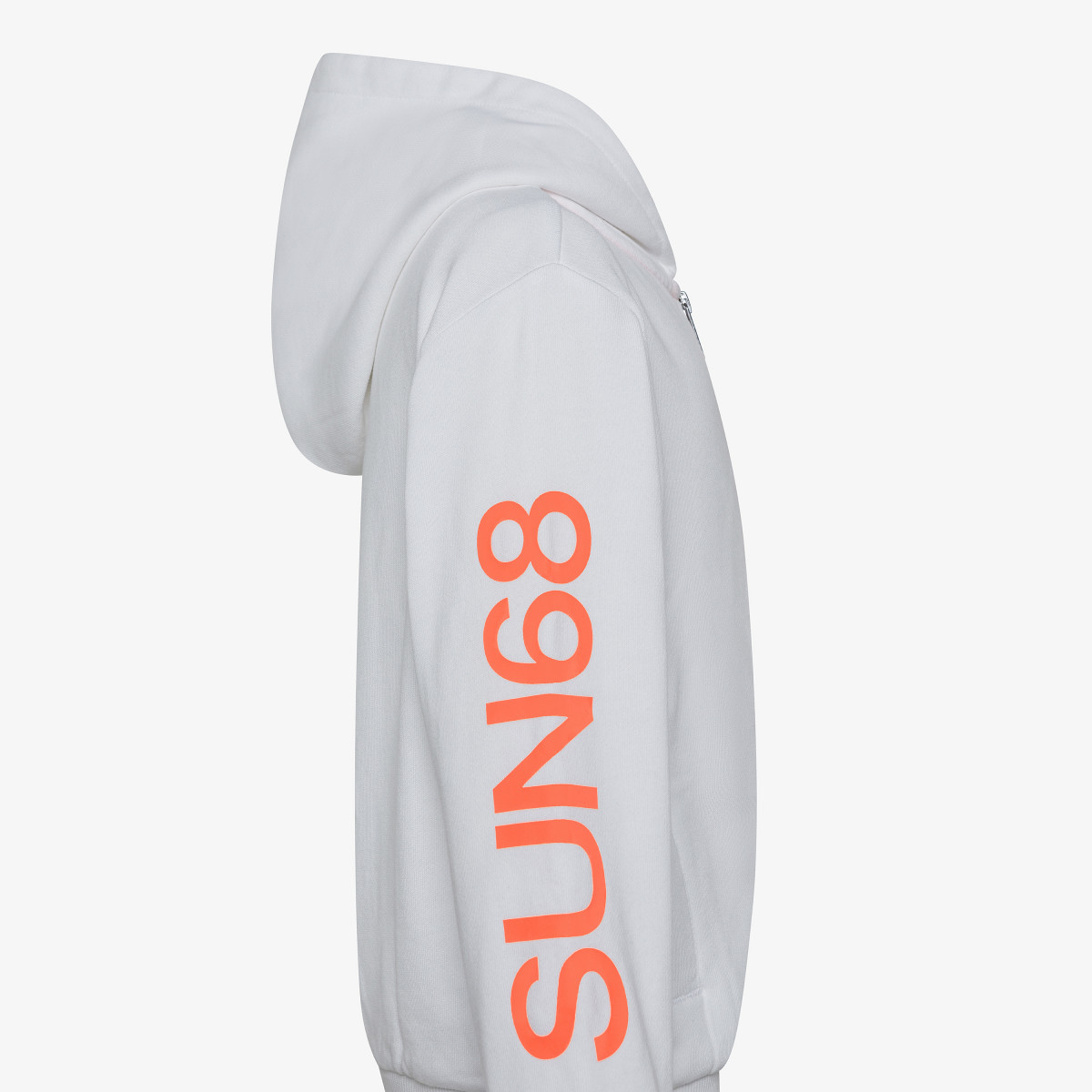 BOY'S HOODIE ZIP FLUO COLLECTION FLEECE BIANCO PANNA