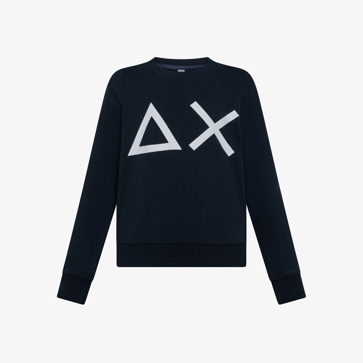 Navy blue cotton sweatshirt with maxi logo