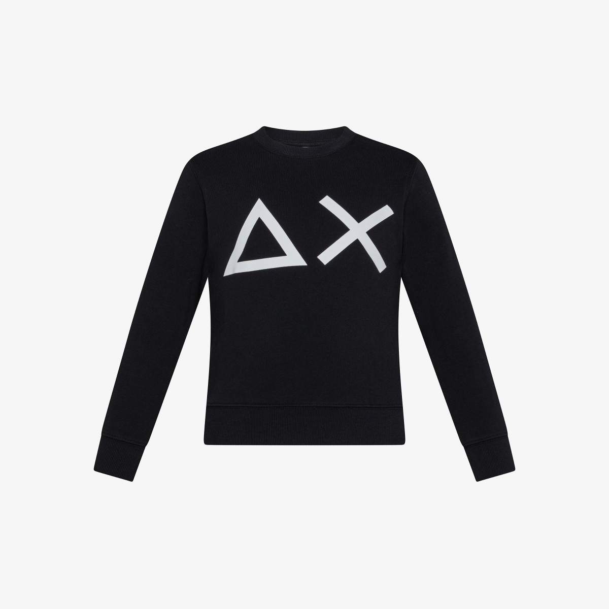 Felpa in cotone nero con maxi logo
