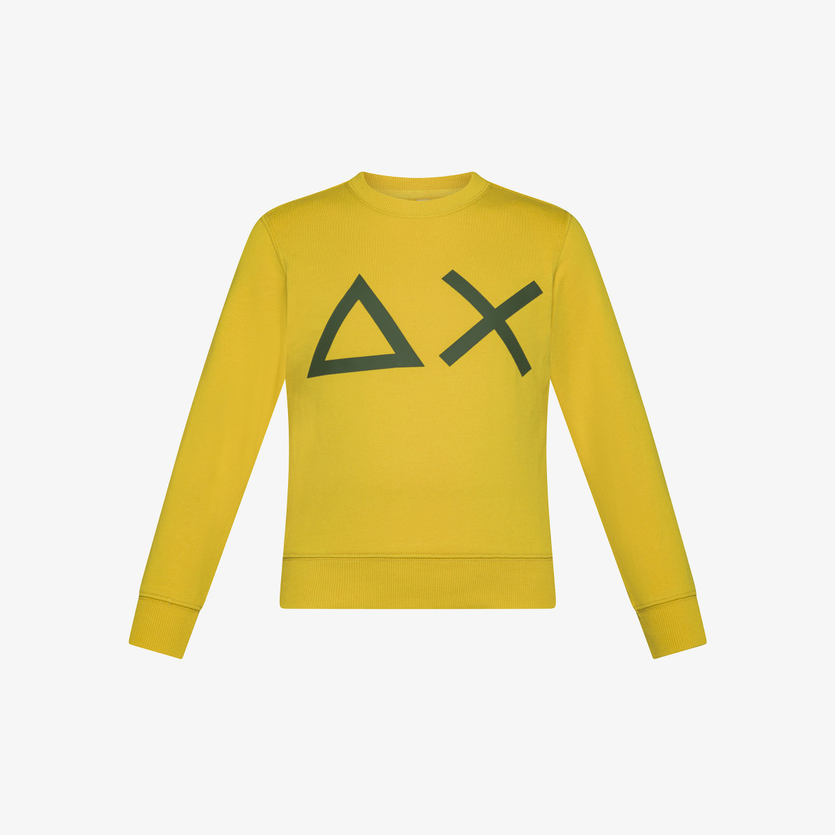 Felpa in cotone giallo con maxi logo