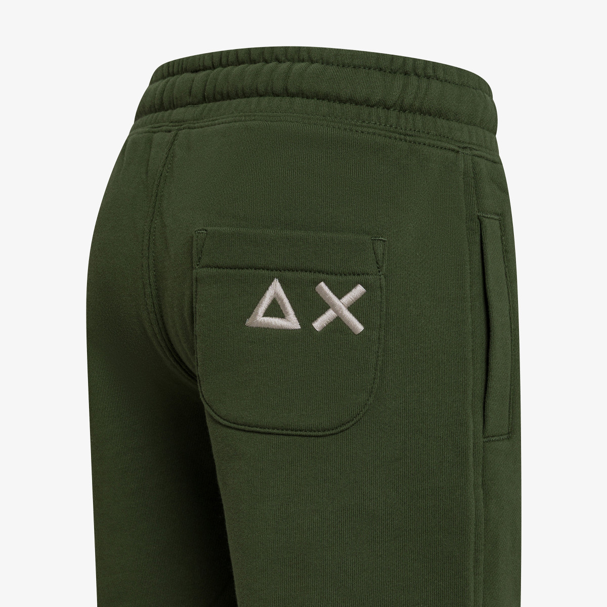 Dark green cotton fleece Bermuda shorts