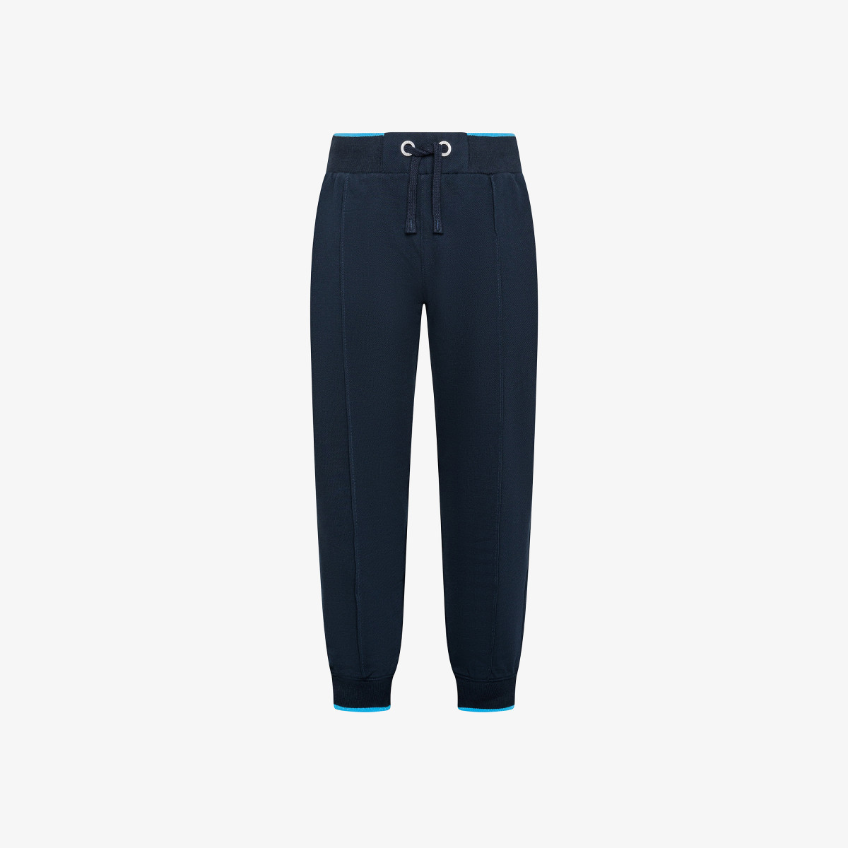 BOY'S SWEATPANTS PIQUET SMALL STRIPES FLEECE NAVY BLUE