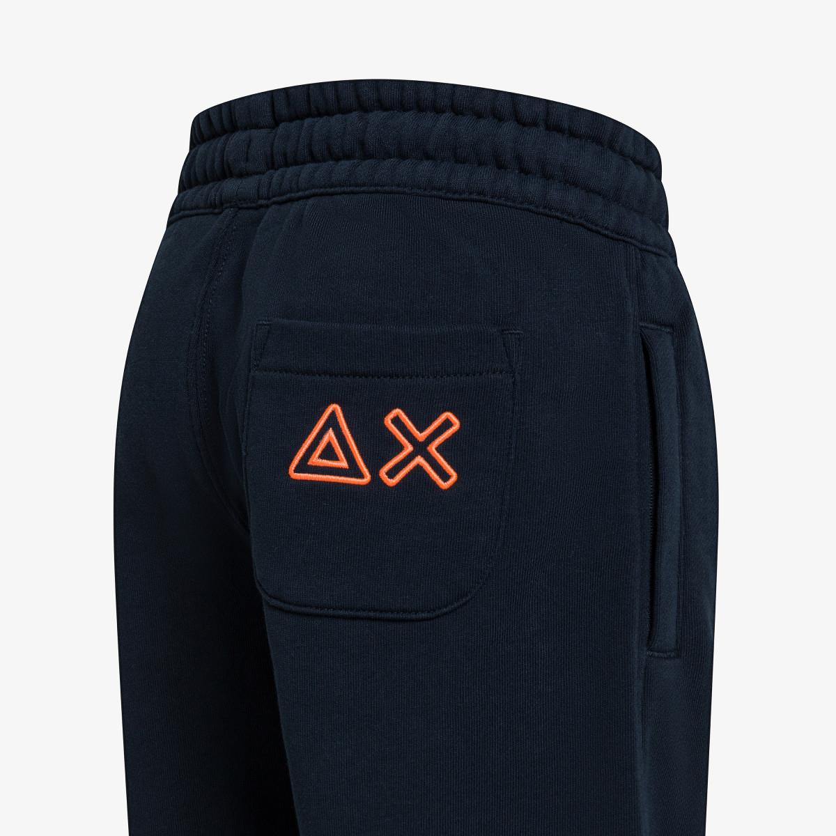 Navy blue cotton fleece Bermuda shorts
