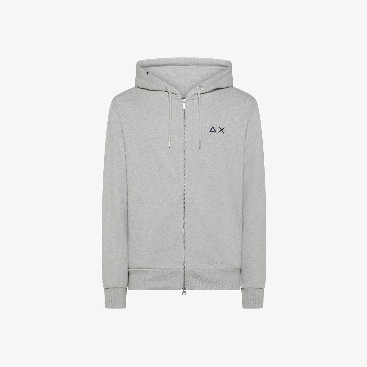 HOOD ZIP COTTON FL GRIGIO MEDIO