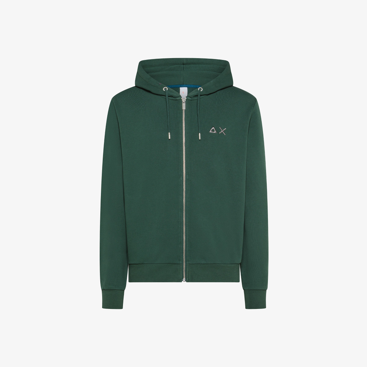 HOOD ZIP COTTON FL DARK GREEN