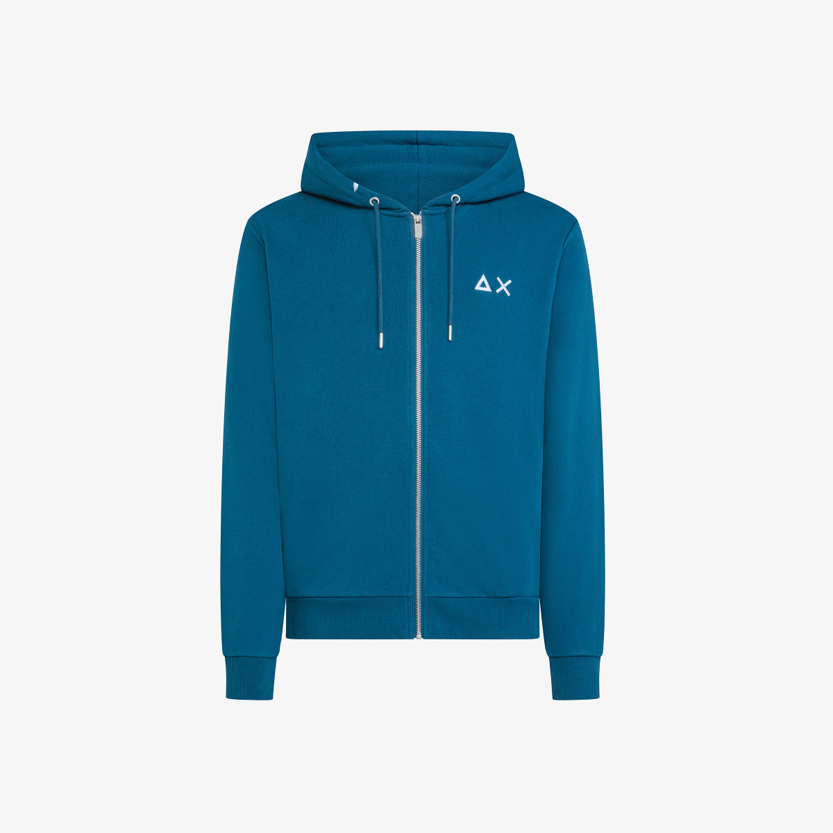 HOOD ZIP COTTON FL BLUE PROFONDO