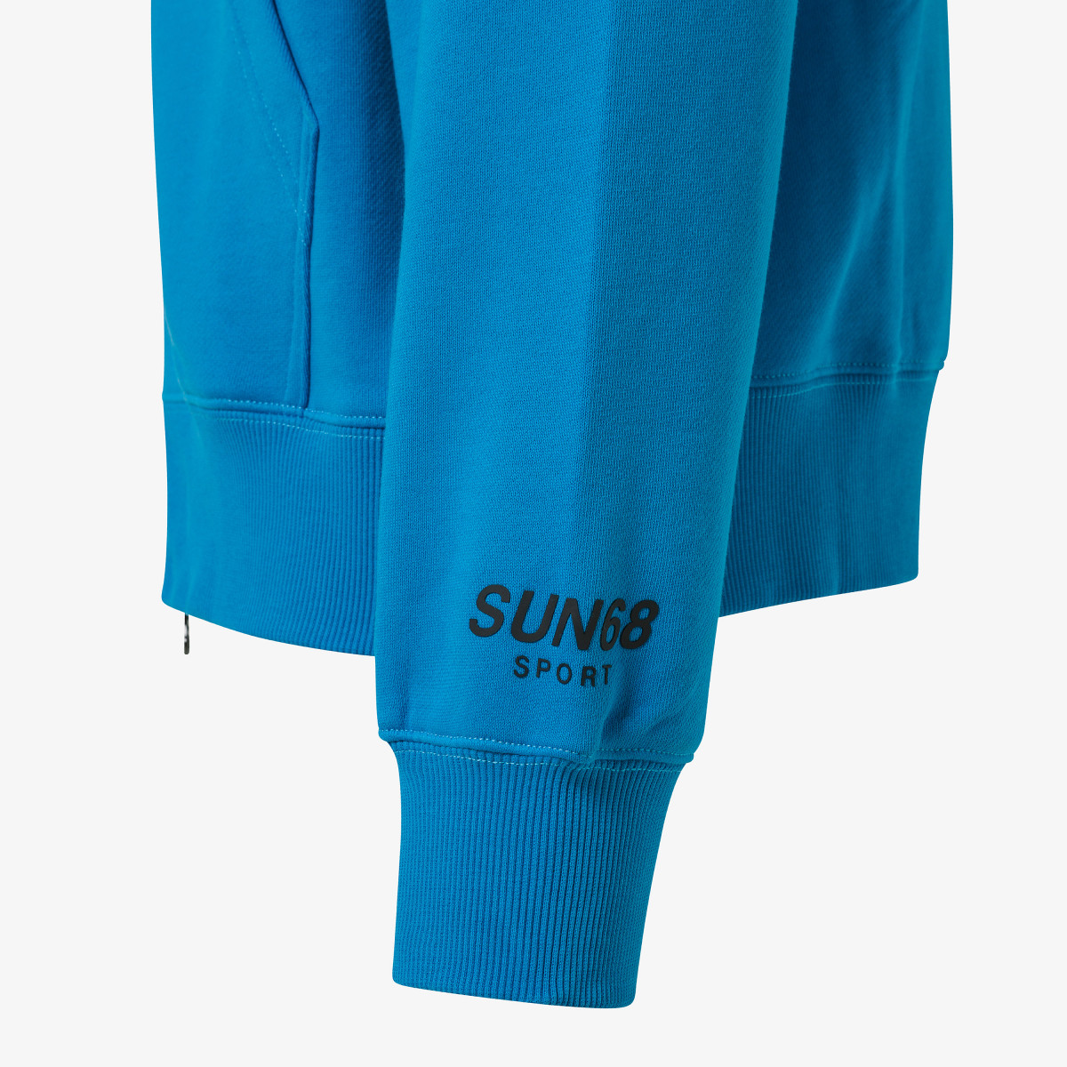 Cotton zip hoodie TURQUOISE