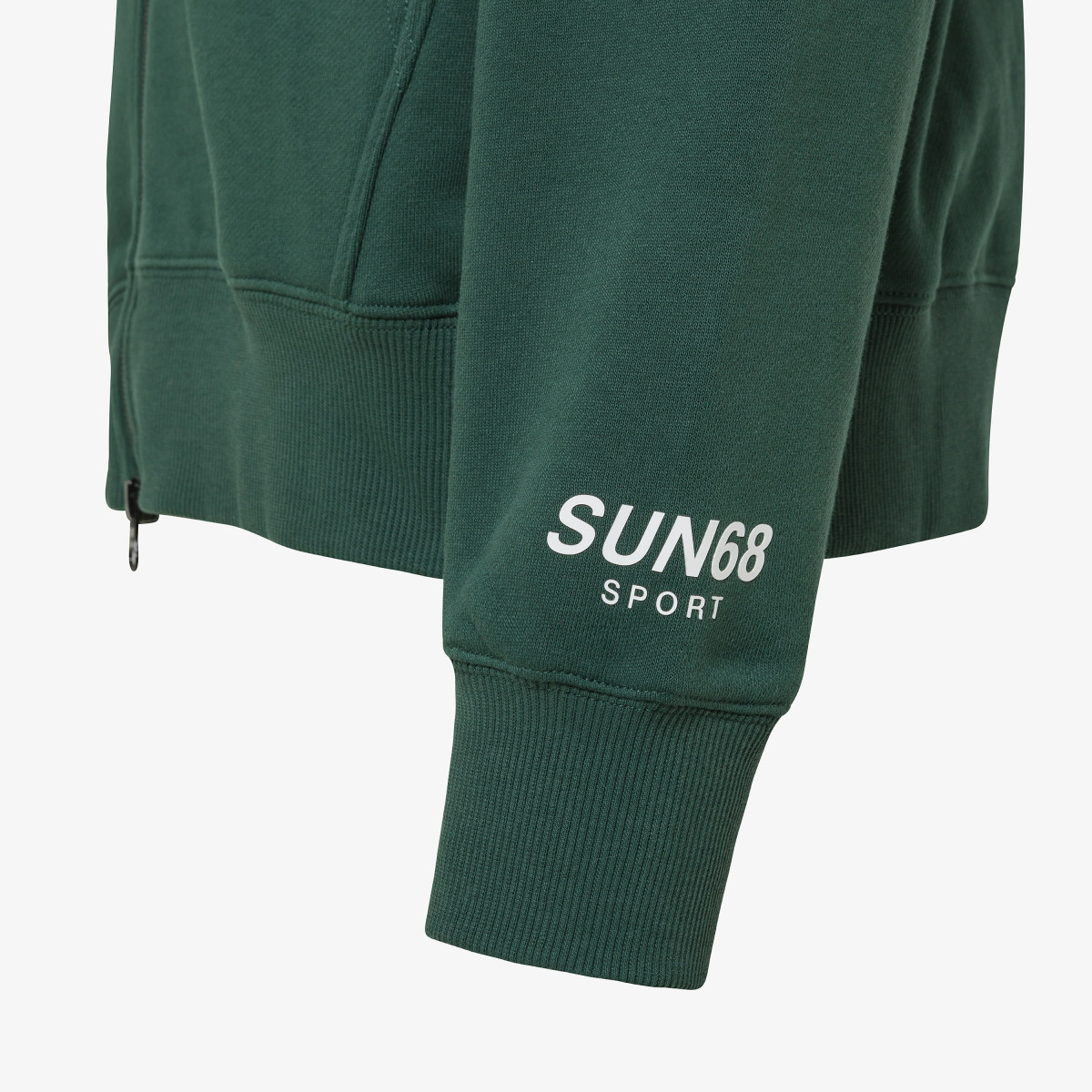 Cotton zip hoodie DARK GREEN