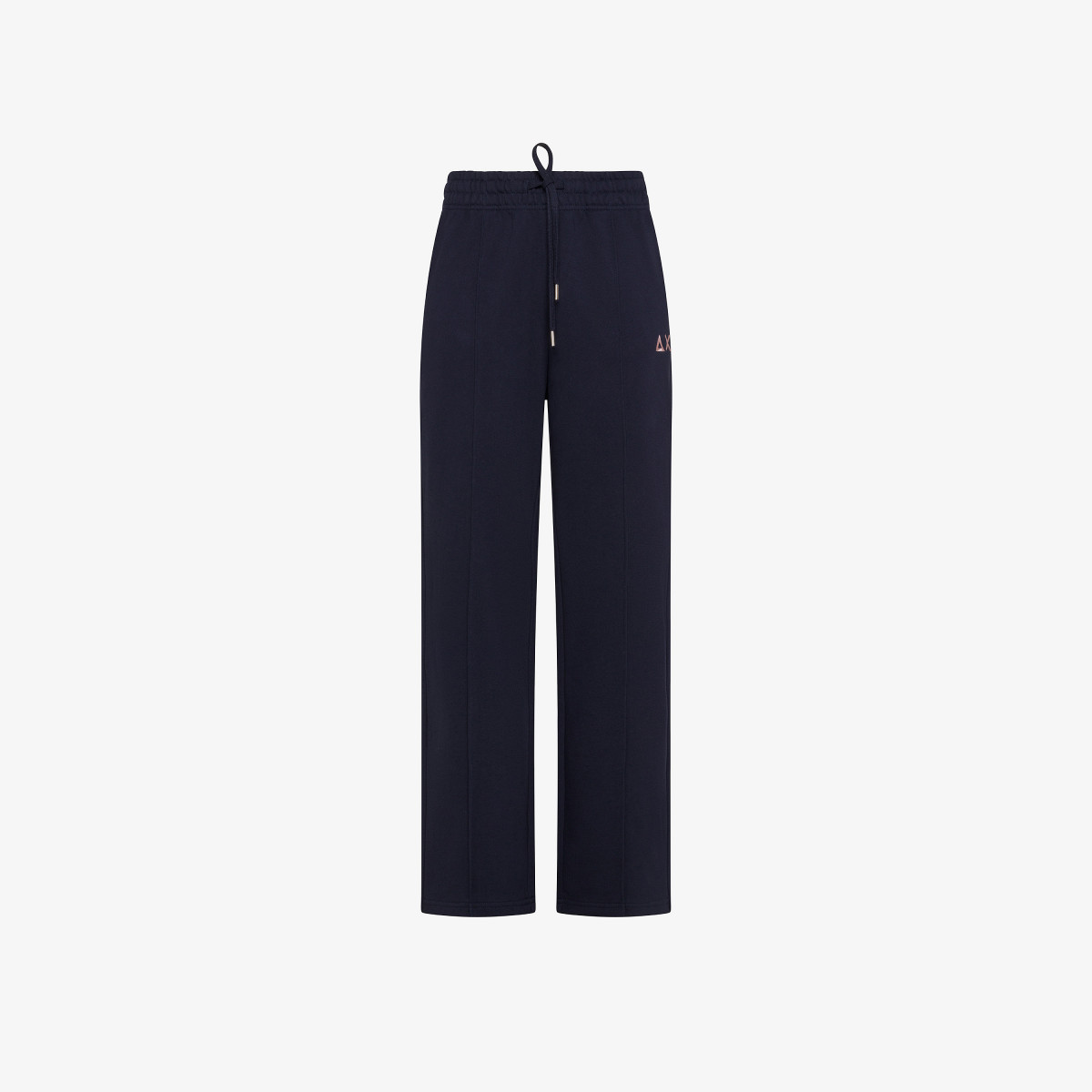 WIDE LONG PANT COTTON FL. NAVY BLUE