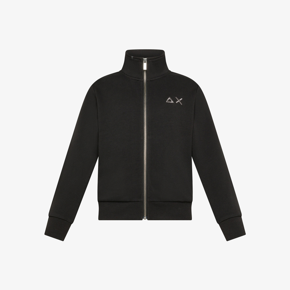 Cotton zip sweatshirt BLACK