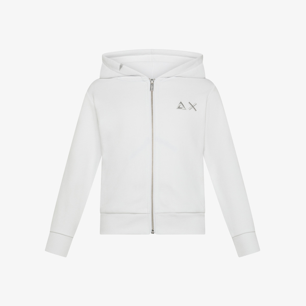 Cotton zip hoodie WHITE