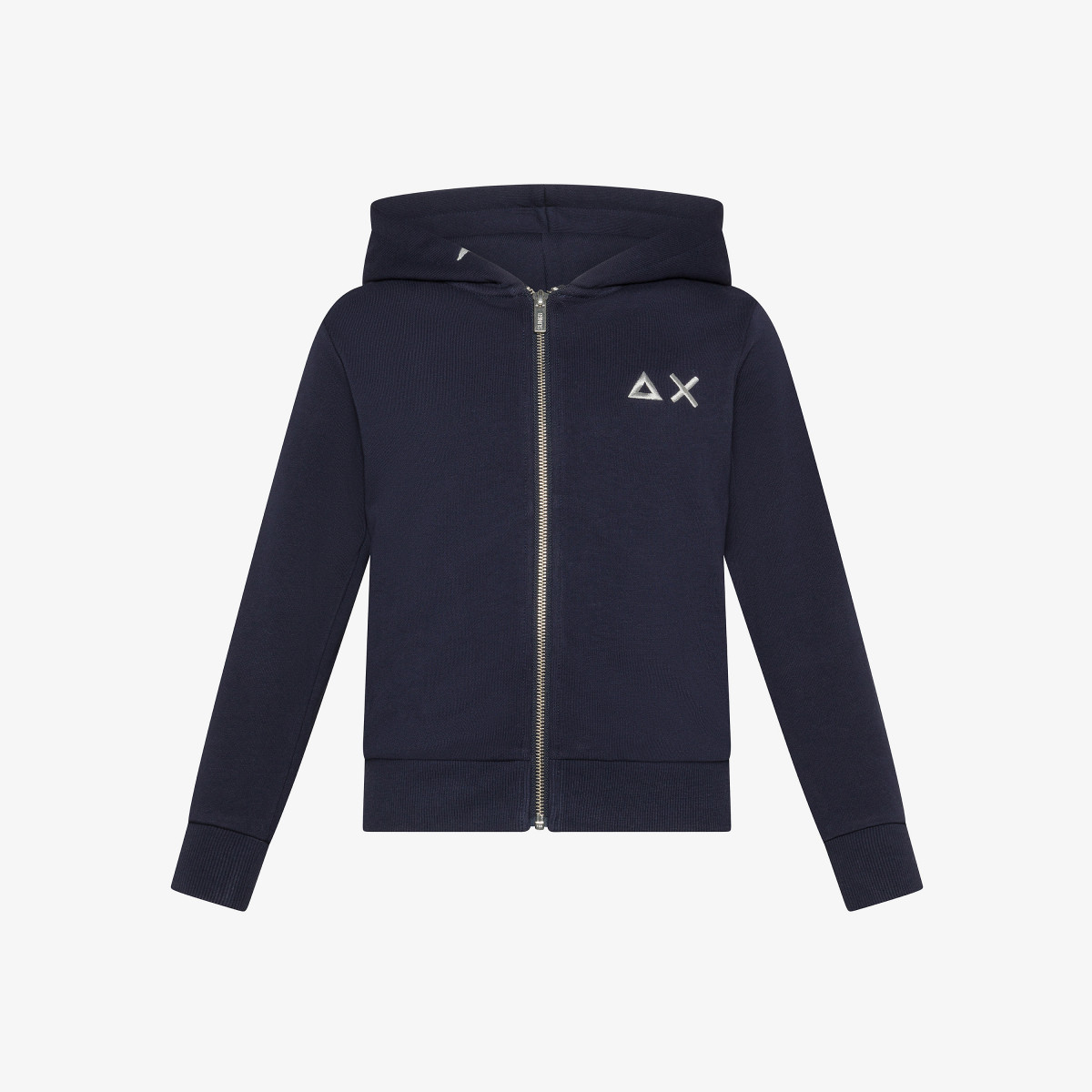 Cotton zip hoodie NAVY BLUE