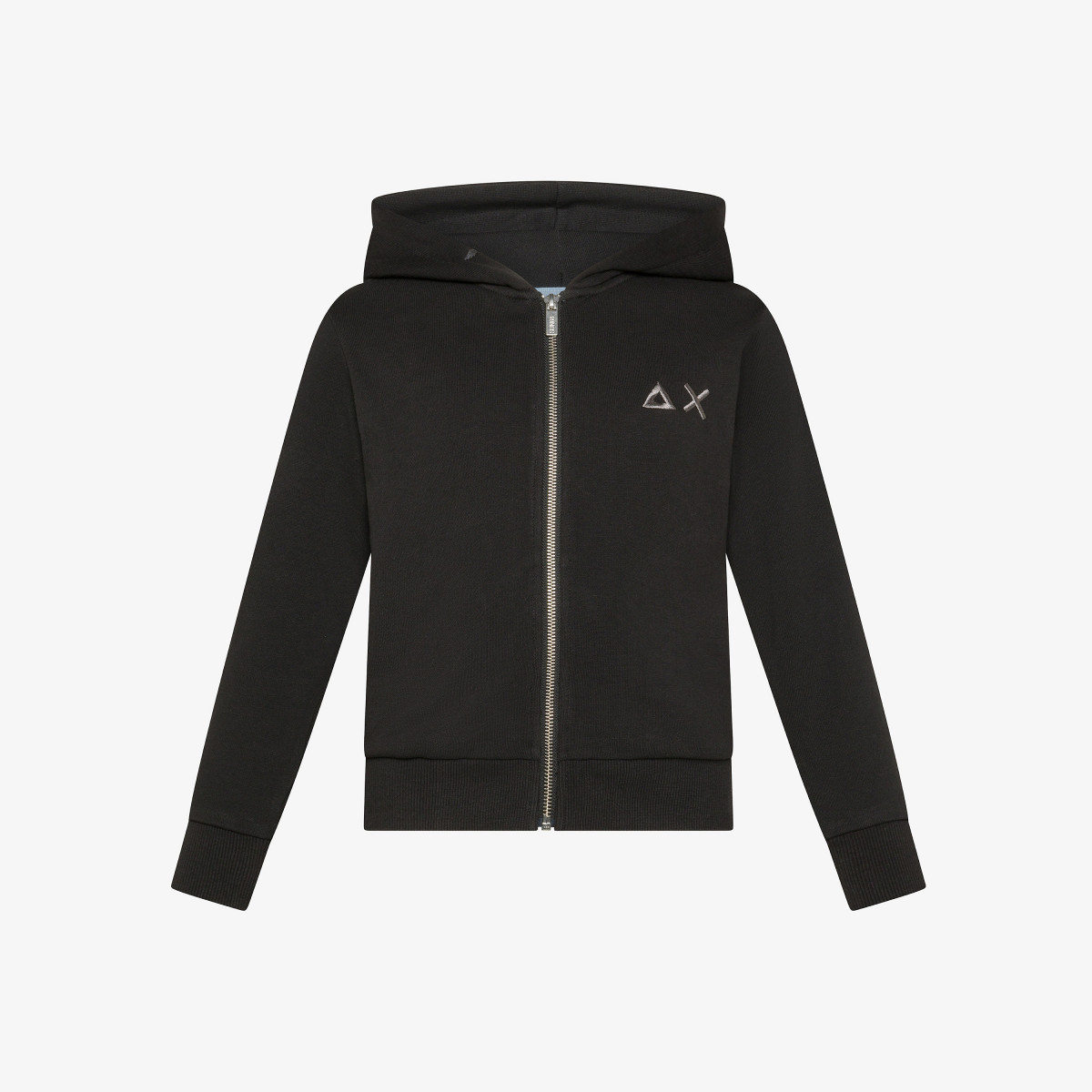 Cotton zip hoodie BLACK