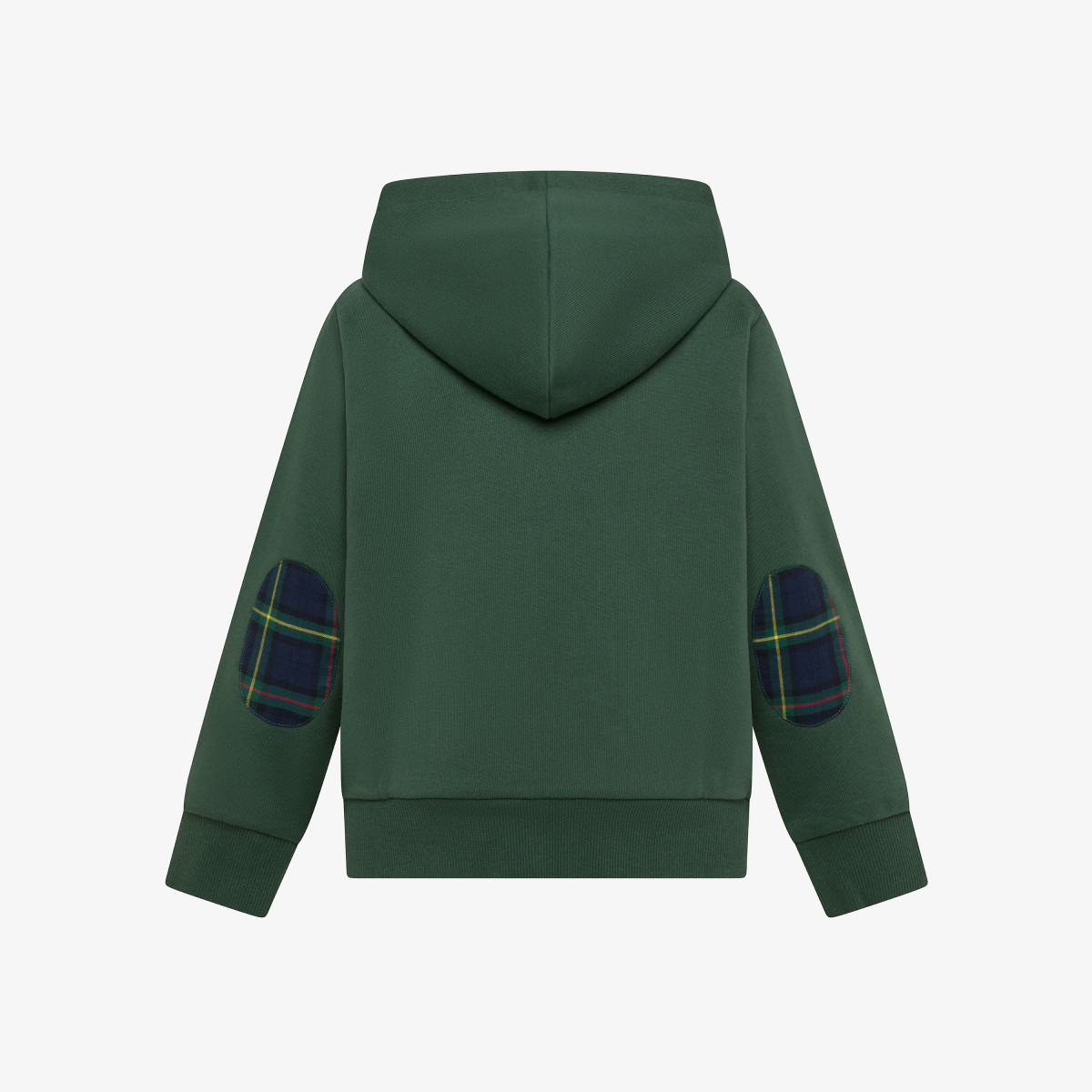 Felpa in cotone con cappuccio e zip VERDE SCURO