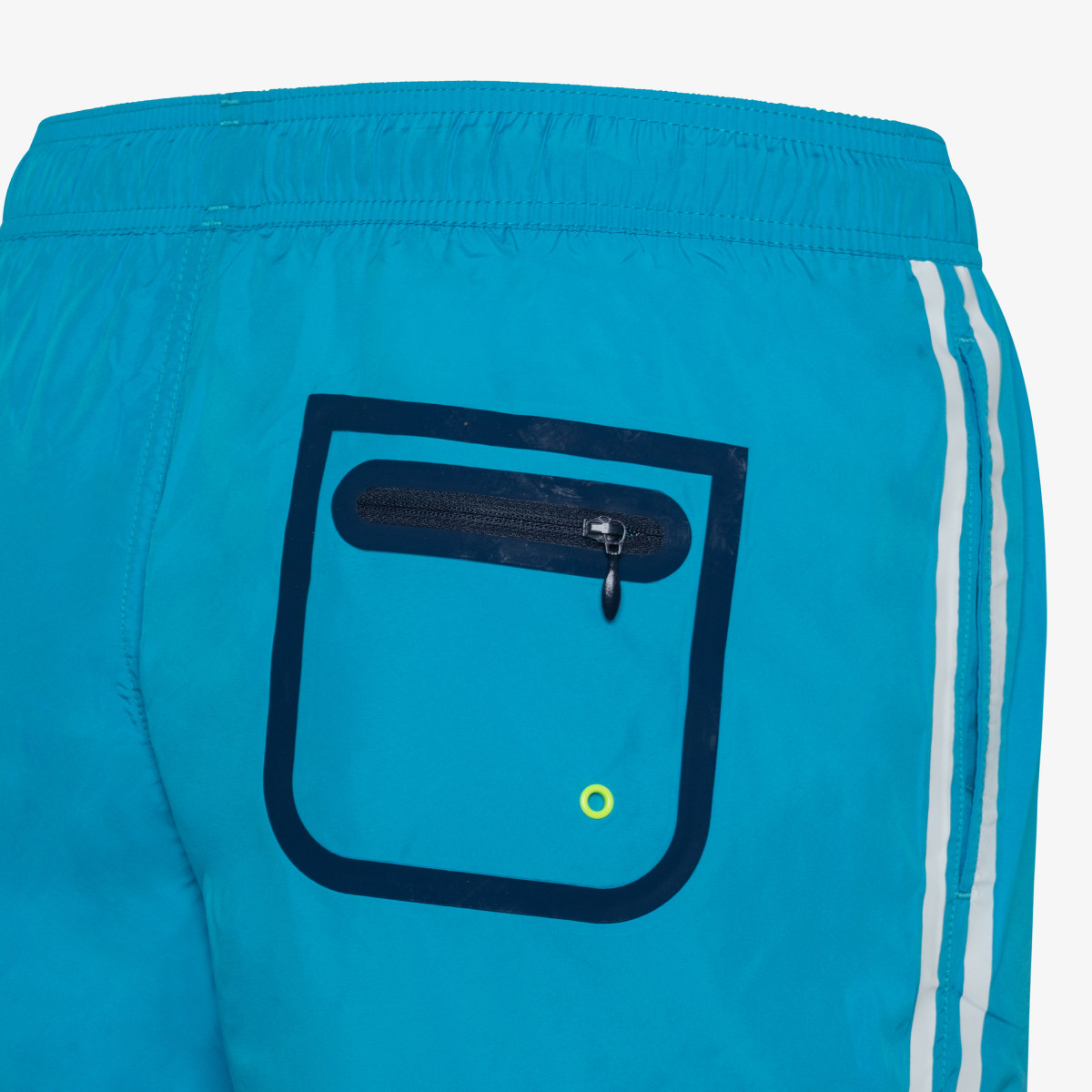 SWIM PANT SIDE BAND WHITE BLUE FLUO