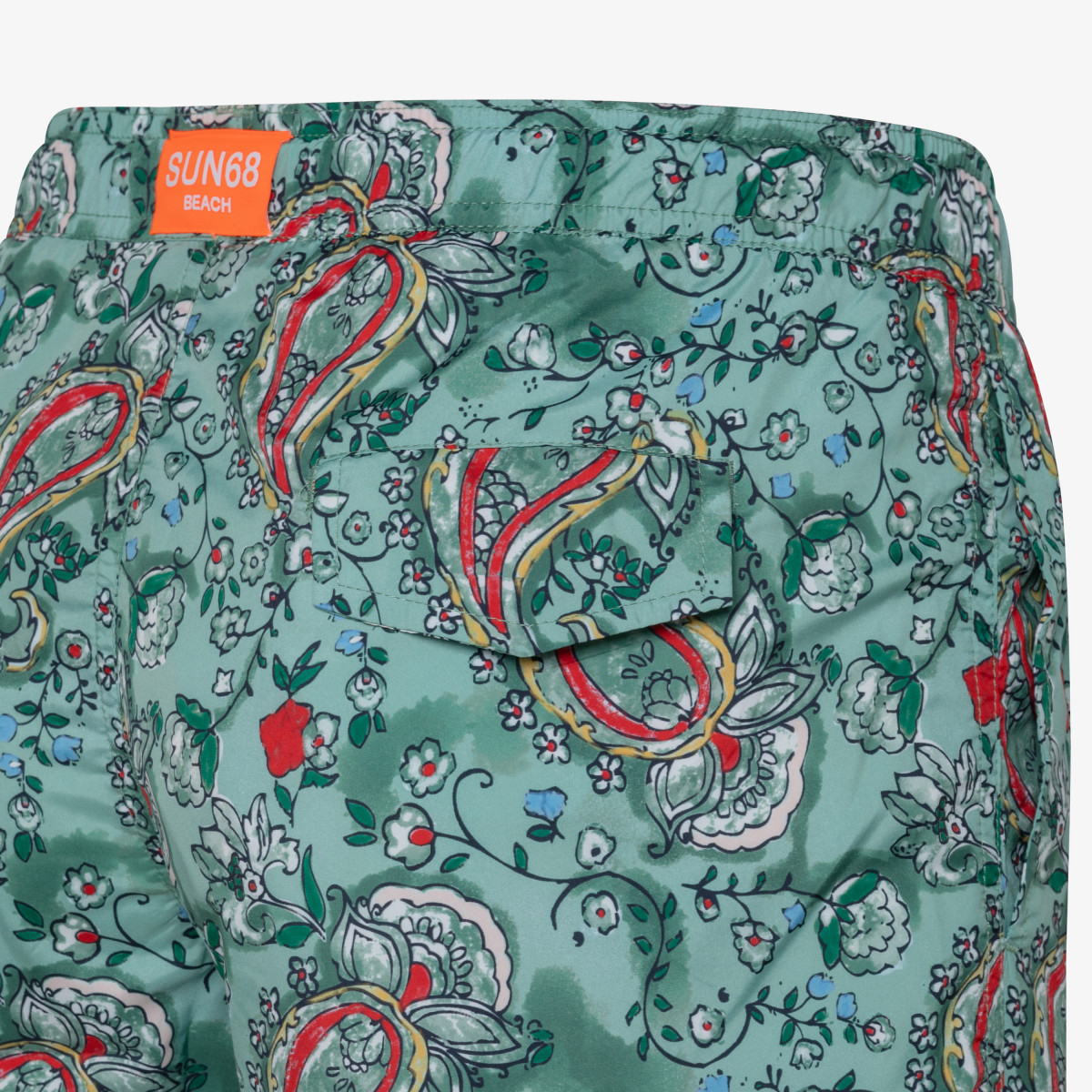 SWIM PANT CLASSIC PRINT SAGE GREEN/PINK