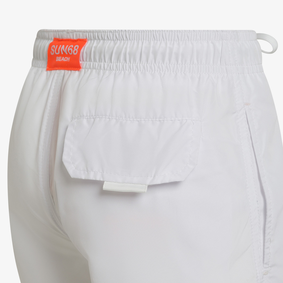 White nylon swim shorts