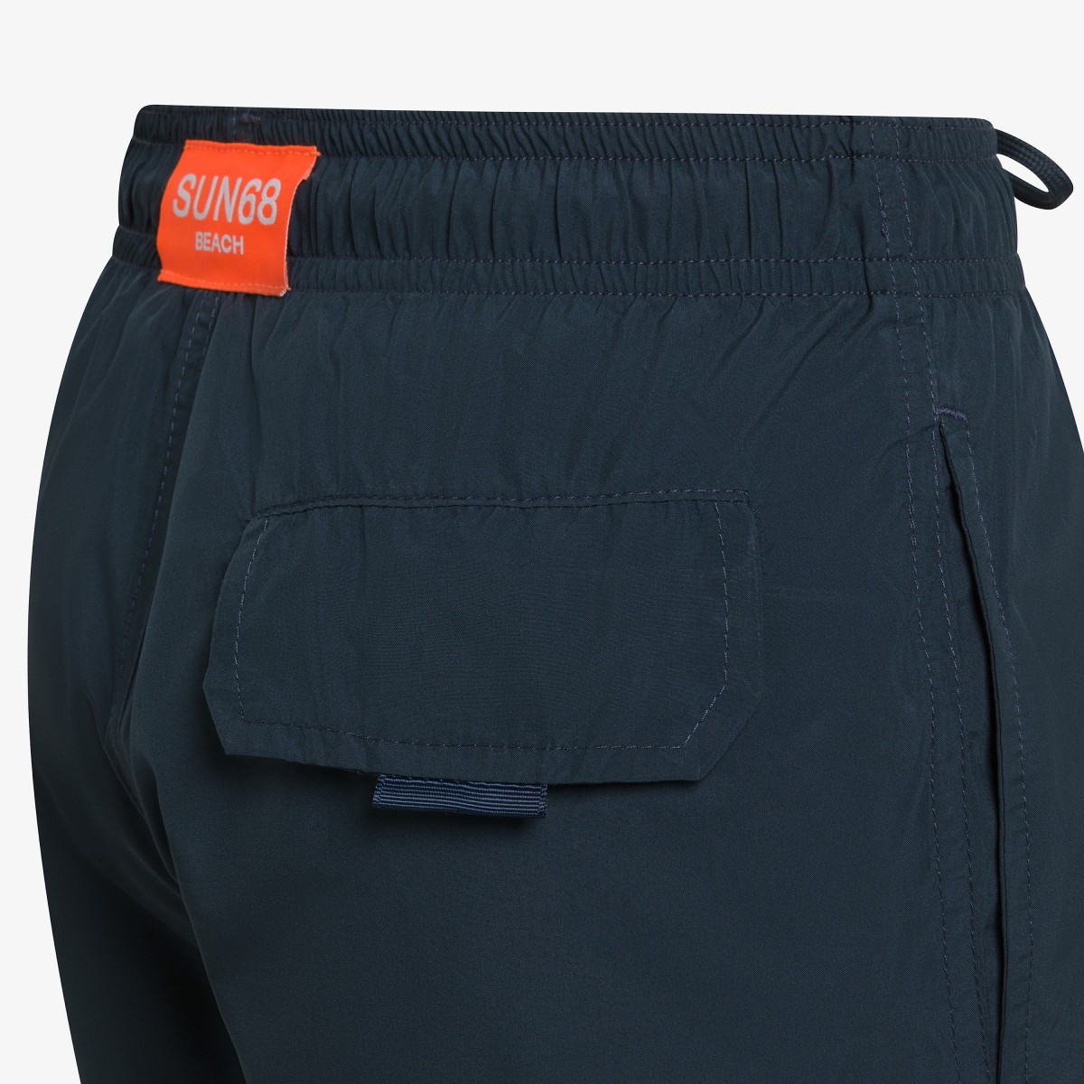 Navy blue nylon swim shorts