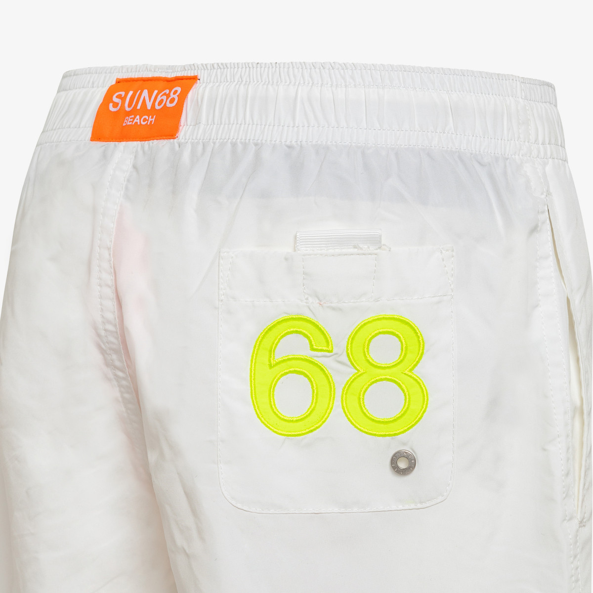 BOY'S SWIM PANT WITH LOGO FLUO BIANCO