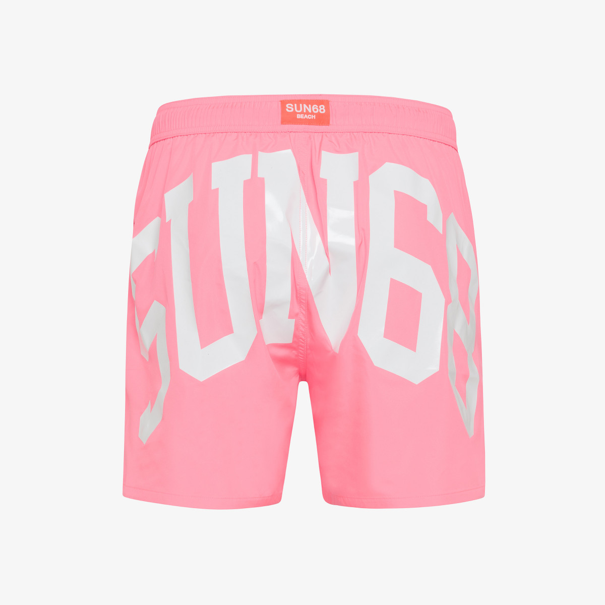SWIM PANT BIG LOGO ON BACK FUXIA FLUO