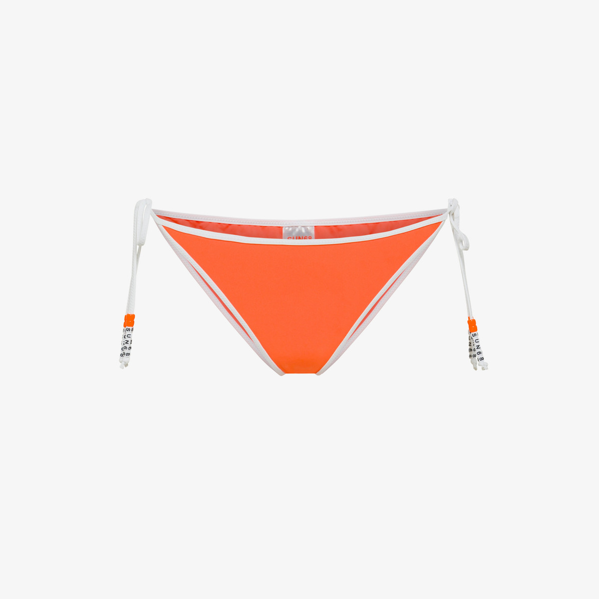 Fluorescent orange nylon bikini briefs
