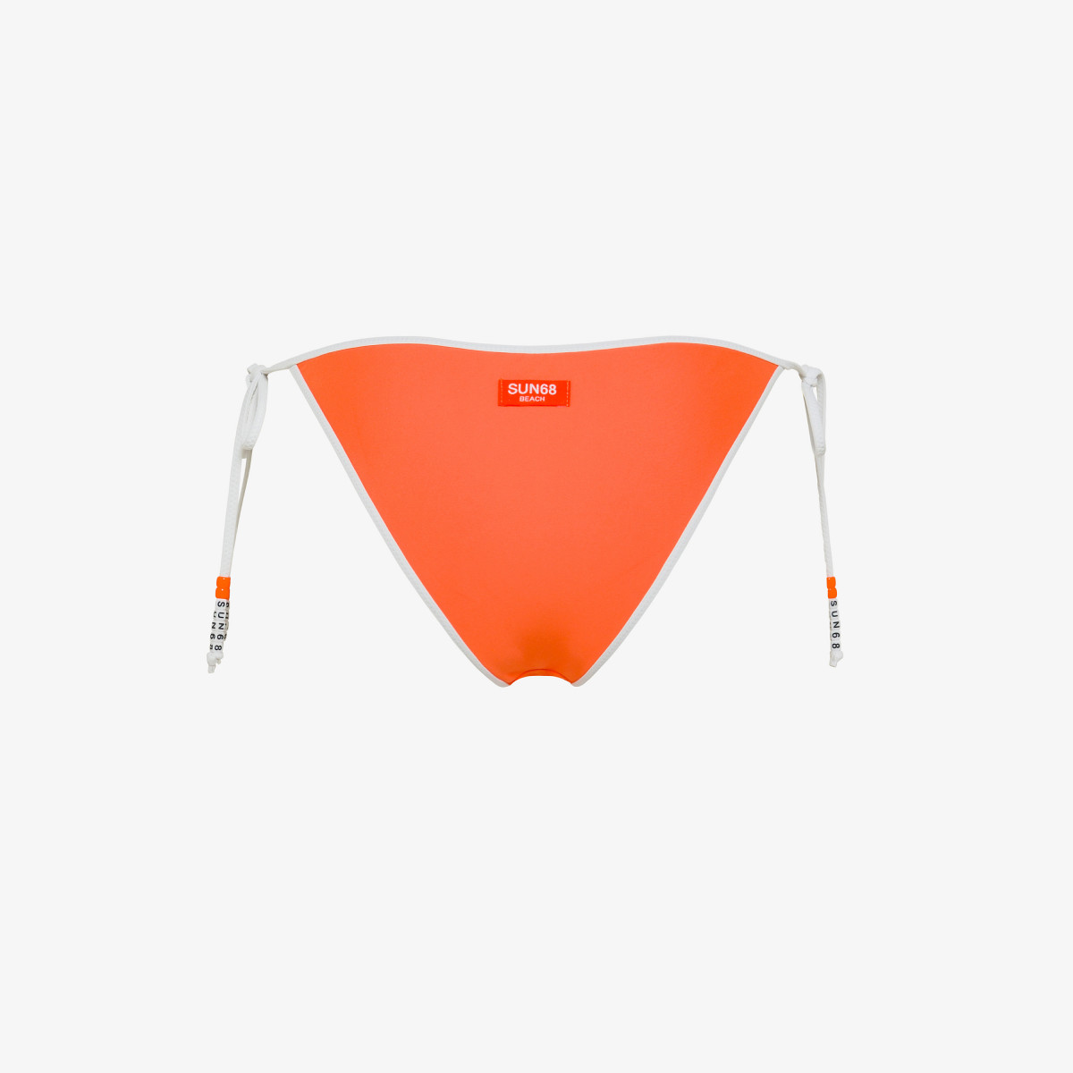 Fluorescent orange nylon bikini briefs