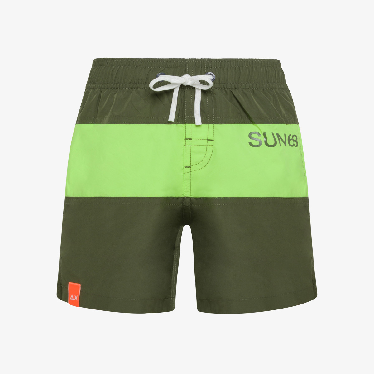 BOY'S SWIM PANT STRIPE ON MIDDLE MILITARE