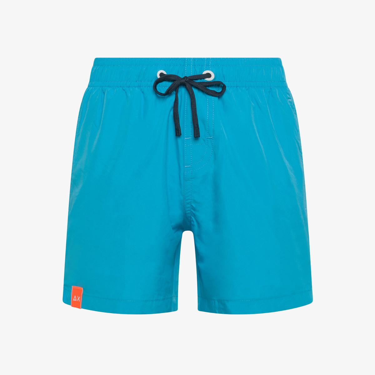 BOY'S SWIM PANT BIG LOGO ON BACK BLUE FLUO