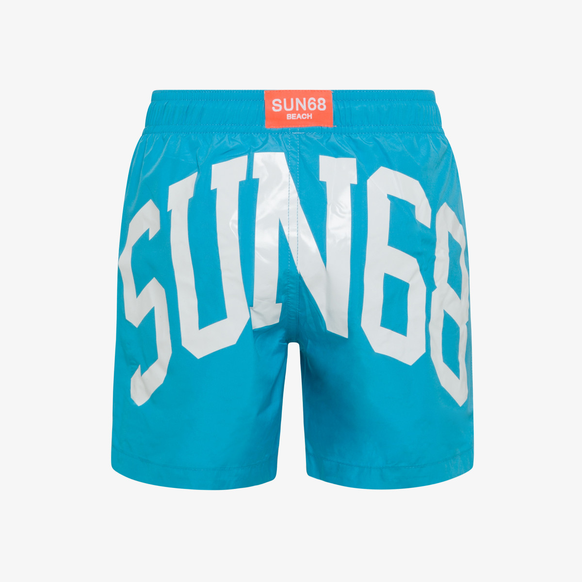 BOY'S SWIM PANT BIG LOGO ON BACK BLUE FLUO