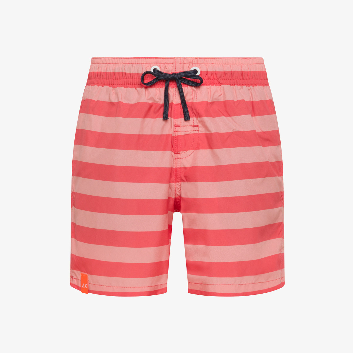 BOY'S SWIM PANT SMALL STRIPES FENICOTTERO/LAMPONE