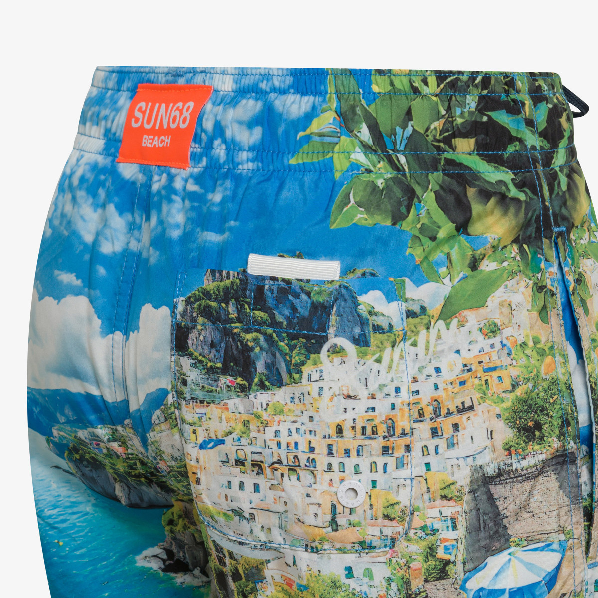 Boxer mare con stampa blu royal e verde prato