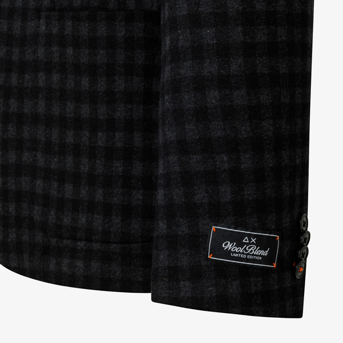 BLAZER FANCY JERSEY WOOL BLACK/DARK GREY