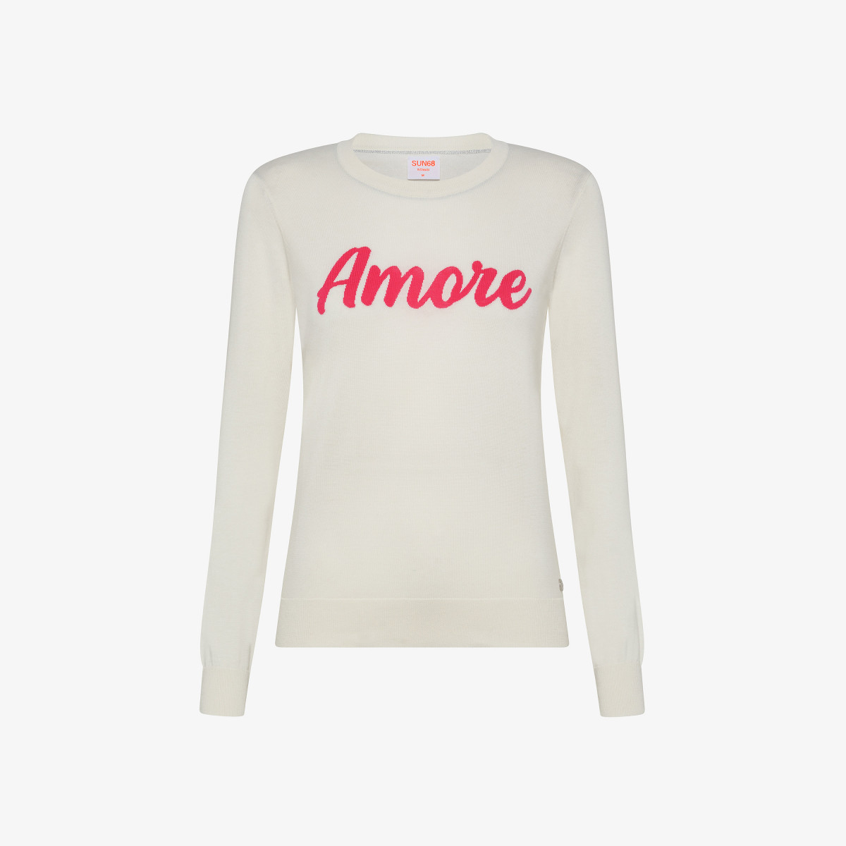 ROUND JACQUARD WORD L/S PORCELAIN