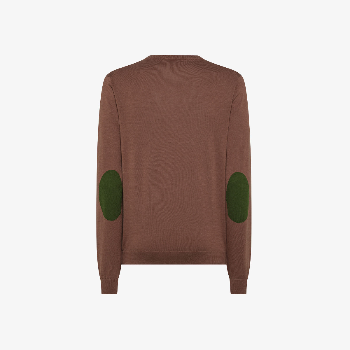 SWEATER ELBOW CONTRAST COLOR BROWN