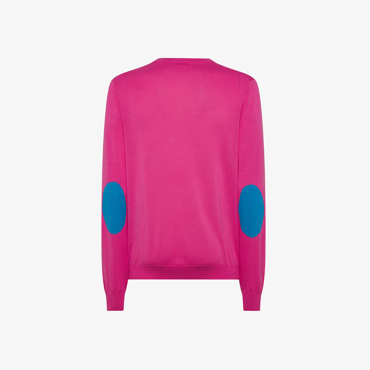 SWEATER ELBOW CONTRAST COLOR FUXIA