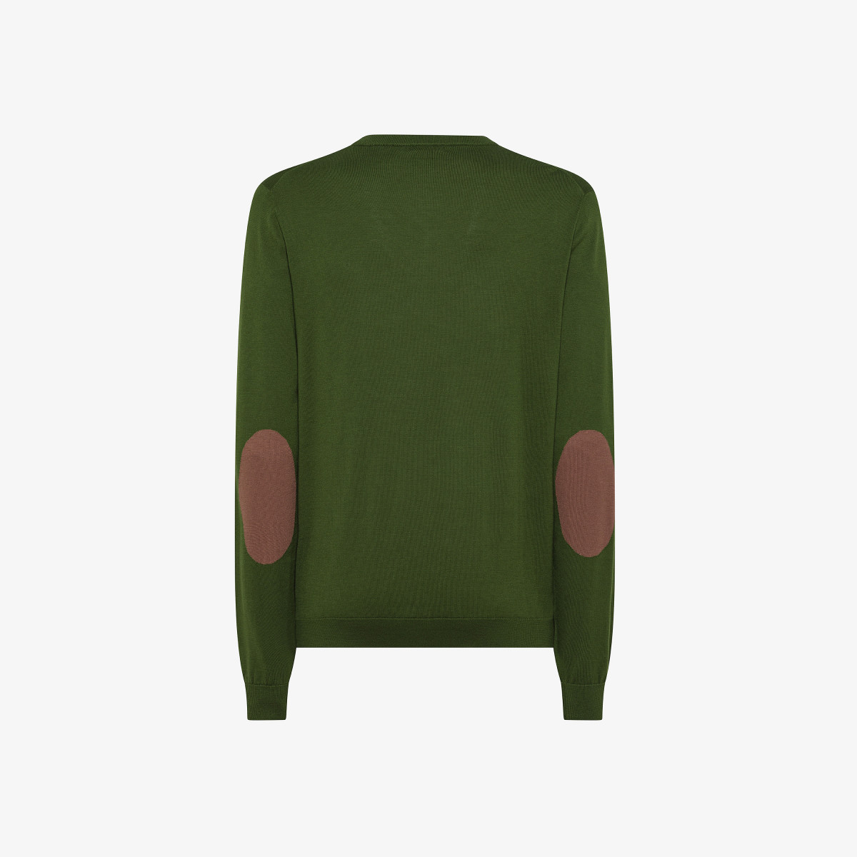 SWEATER ELBOW CONTRAST COLOR DARK GREEN