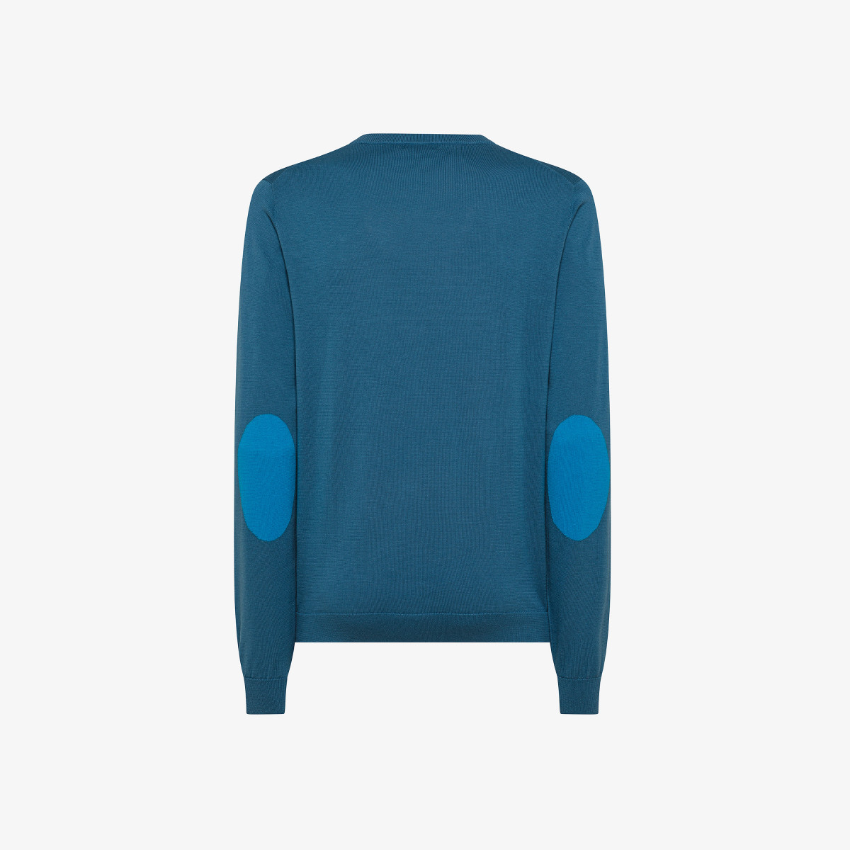 SWEATER ELBOW CONTRAST COLOR DARK AVIO