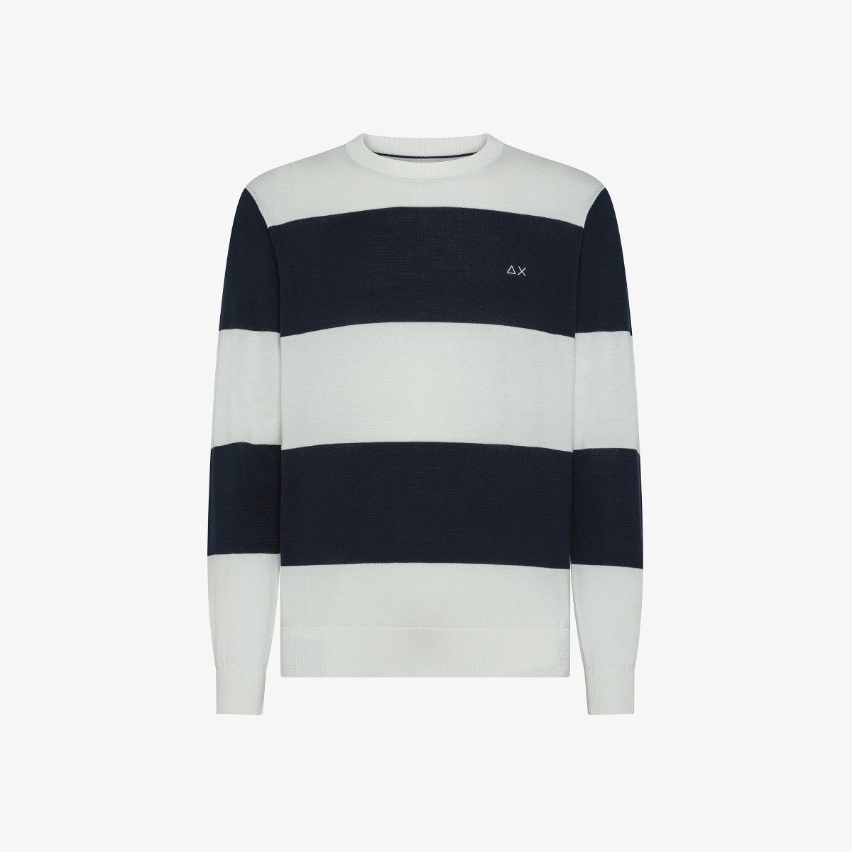 SWEATER STRIPES REGULAR L/S BIANCO PANNA/NAVY BLUE