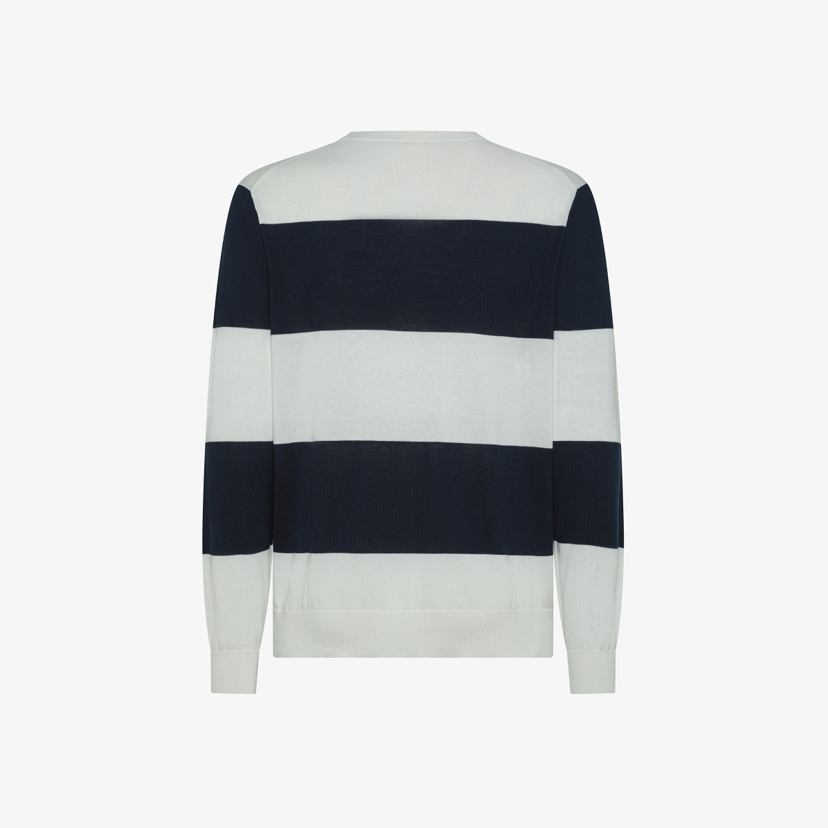 SWEATER STRIPES REGULAR L/S BIANCO PANNA/NAVY BLUE