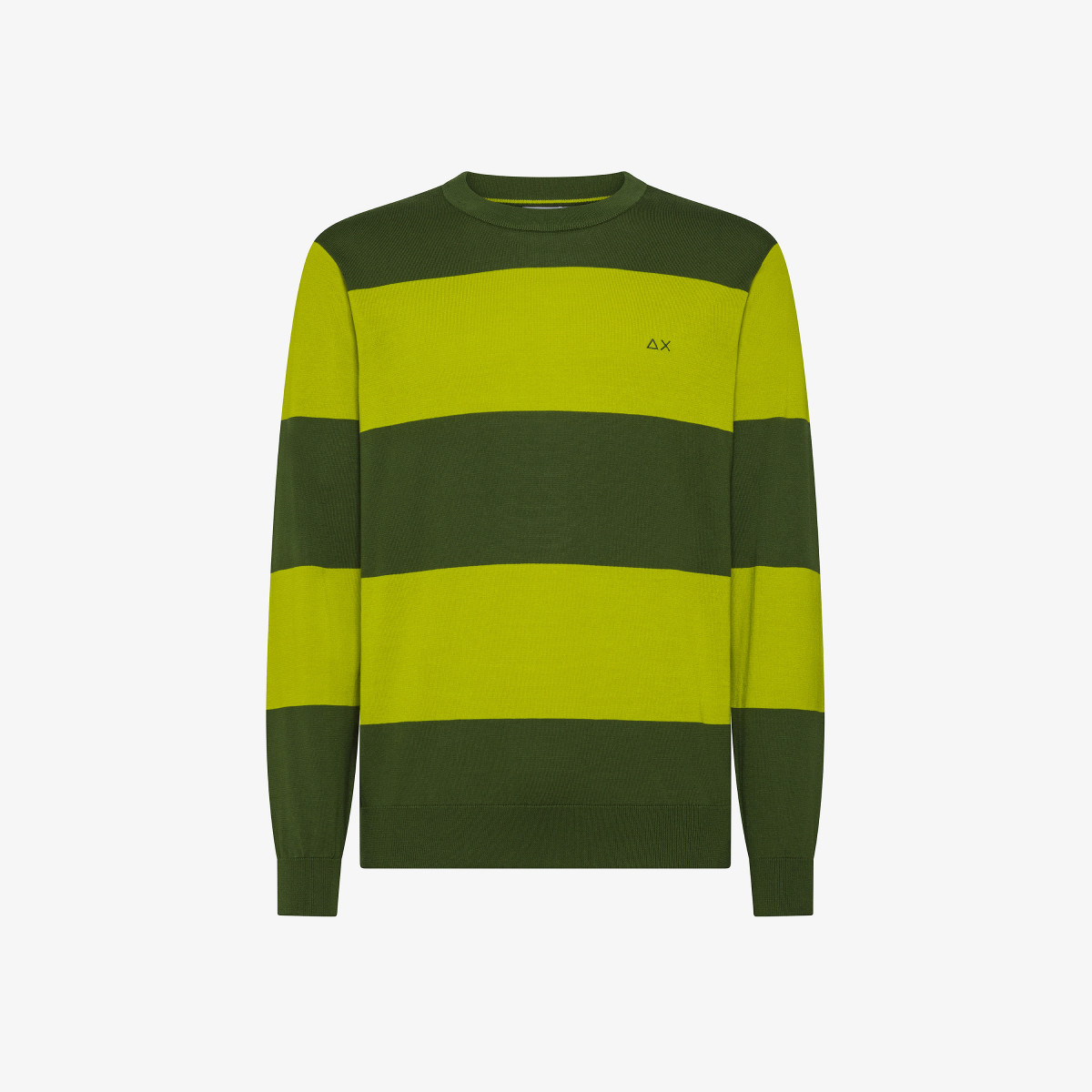 SWEATER STRIPES REGULAR L/S VERDE SCURO/OLIVA
