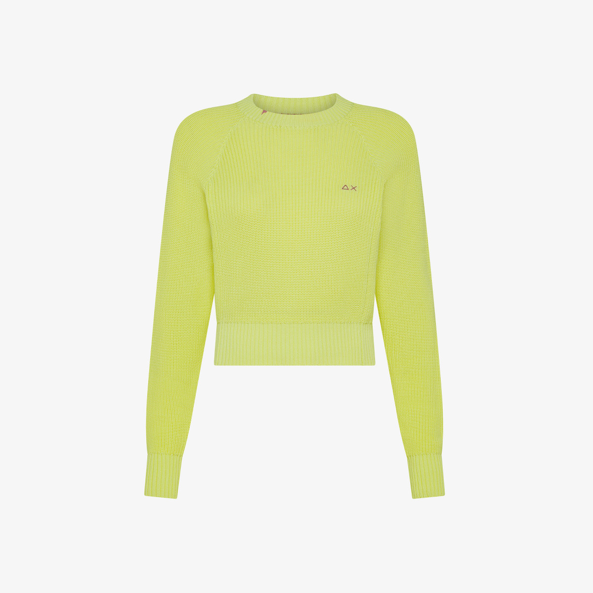 ROUND CROPPED SWEATER L/S GIALLO LIMONE