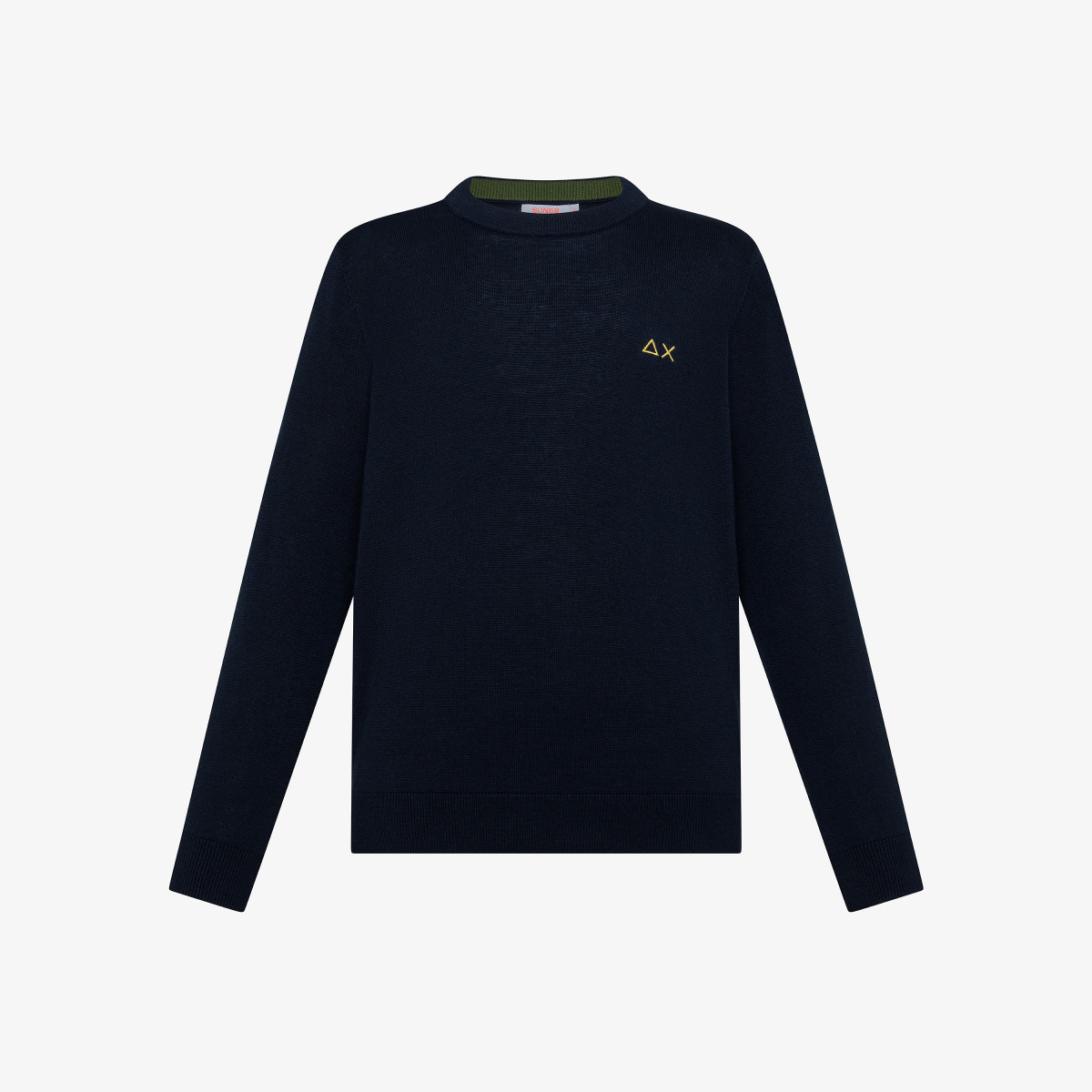 BOY'S SWEATER ELBOW CONTRAST COLOR NAVY BLUE