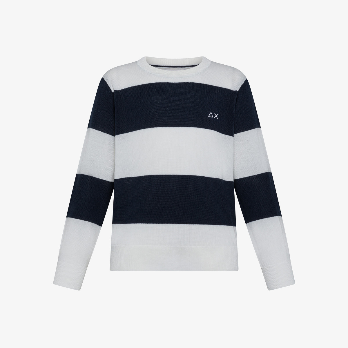 BOY'S SWEATER STRIPES REGULAR L/S OFF WHITE/NAVY BLUE