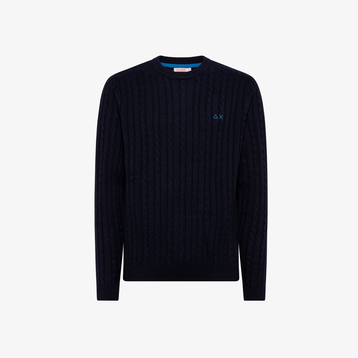 ROUND NECK CABLE NAVY BLUE
