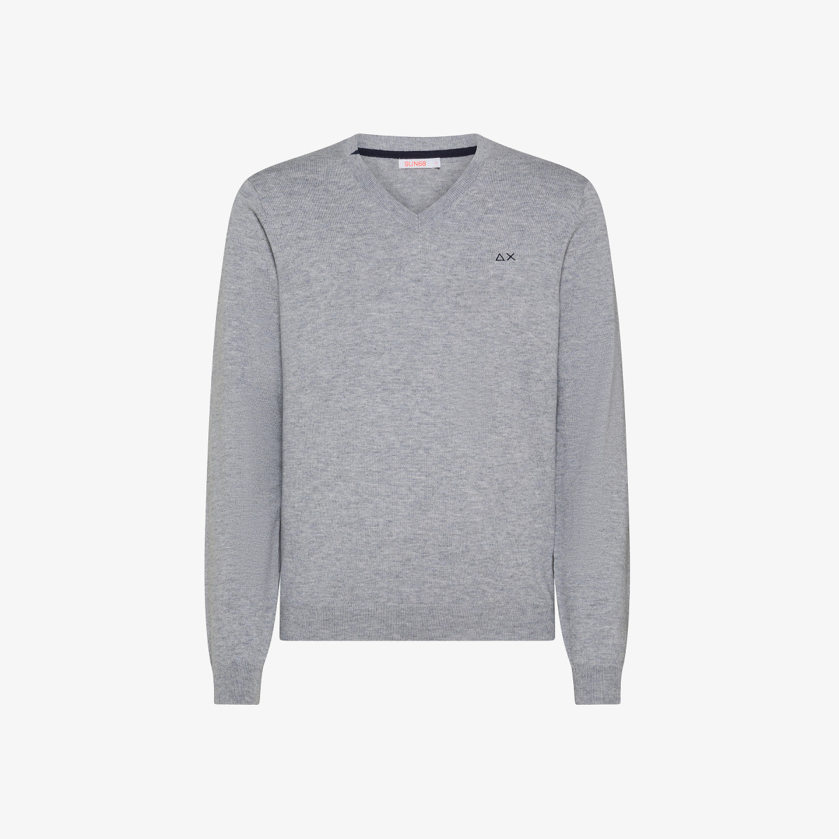 V NECK SOLID GRIGIO MEDIO